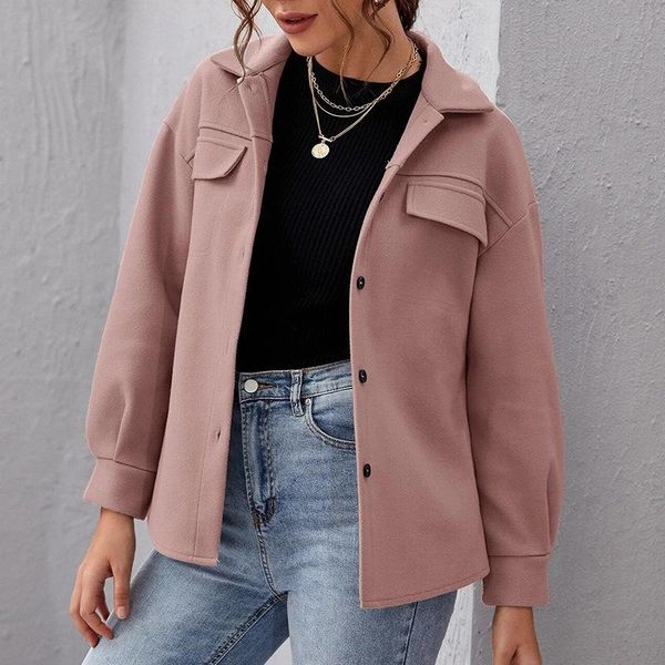women's jackets women button shirt jacket fashion turn-down collar coat long sleeve pocket outwear autumn casual loose streetwear femme, Black;brown
women's jackets women button shirt jacket fashion turn-down collar coat long sleeve pocket outwear autumn casual loose streetwear femme, Black;brown