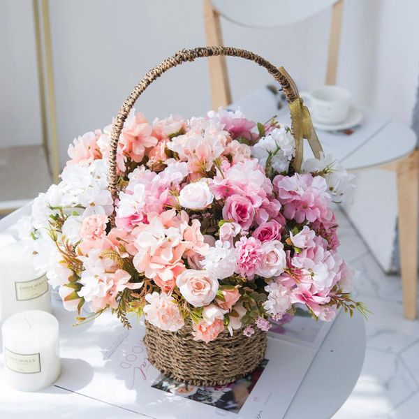 decorative flowers & wreaths rose pink artificial bride bouquet for home wedding decoration fall silk flower hydrangea fake plants
decorative flowers & wreaths rose pink artificial bride bouquet for home wedding decoration fall silk flower hydrangea fake plants
