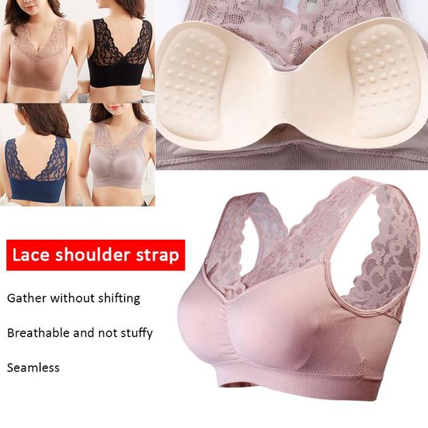 gym clothing lami bra - push up comfort super elastic breathable yoga sport lace vest outdoor activities running sports bras, White;black
gym clothing lami bra - push up comfort super elastic breathable yoga sport lace vest outdoor activities running sports bras, White;black
