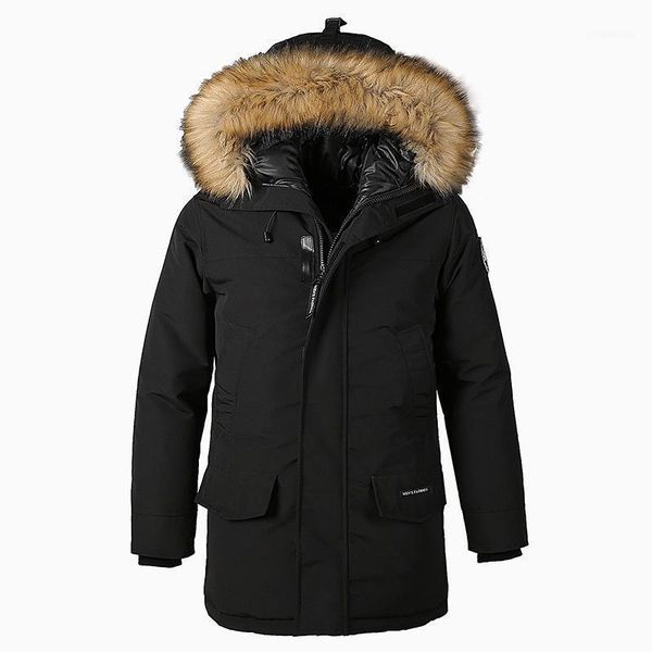 detachable large wool collar hooded european cotton padded jacket medium length warm for men1, Black
detachable large wool collar hooded european cotton padded jacket medium length warm for men1, Black