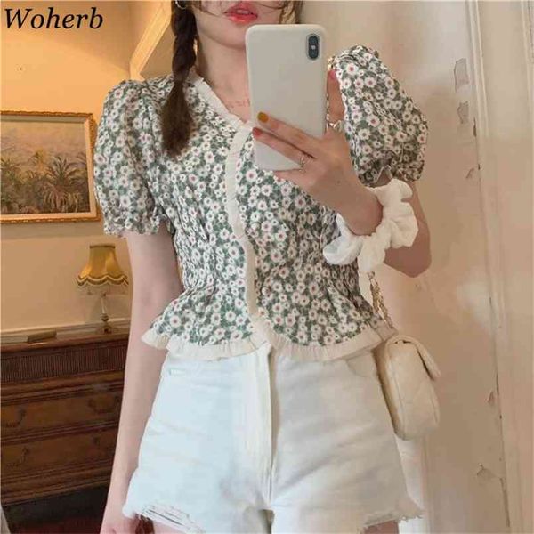summer korean vintage chiffon crop blouses women floral print puff sleeve v-neck sshirt chic ladies blusas 210519, White
summer korean vintage chiffon crop blouses women floral print puff sleeve v-neck sshirt chic ladies blusas 210519, White