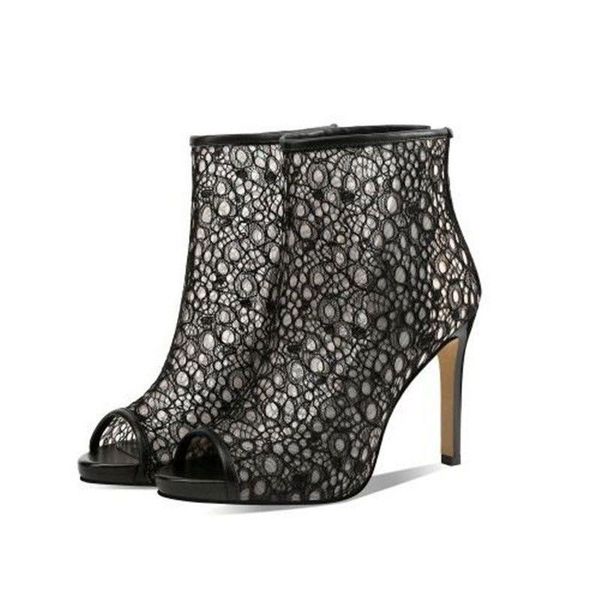 dress shoes fish mouth net boots hollow thin heel cold spring and summer 2021 platform high heels women ankle white, Black
dress shoes fish mouth net boots hollow thin heel cold spring and summer 2021 platform high heels women ankle white, Black