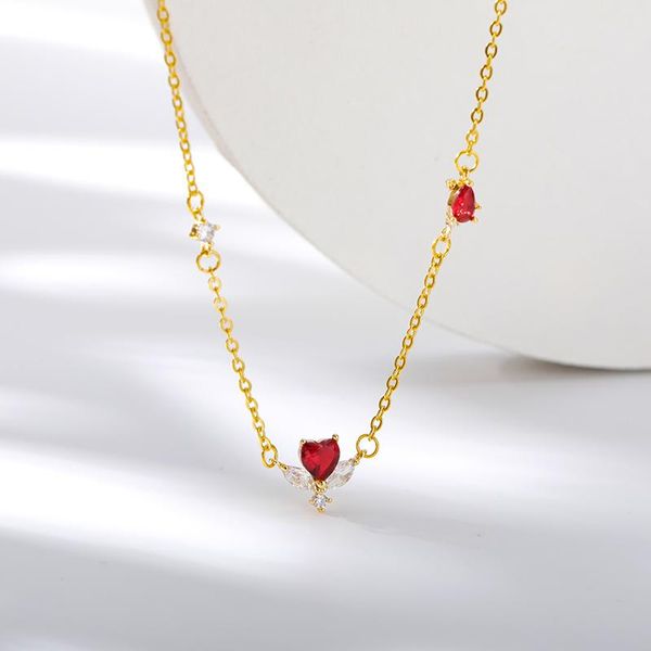 pendant necklaces red zircon heart flower for women stainless steel gold chain necklace bohemia choker jewelry gift 2021, Silver
pendant necklaces red zircon heart flower for women stainless steel gold chain necklace bohemia choker jewelry gift 2021, Silver