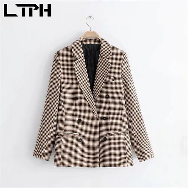 vintage plaid blazer all-match chic double breasted women blazers casual jackets long sleeve lady suit coat spring 210427, White;black
vintage plaid blazer all-match chic double breasted women blazers casual jackets long sleeve lady suit coat spring 210427, White;black
