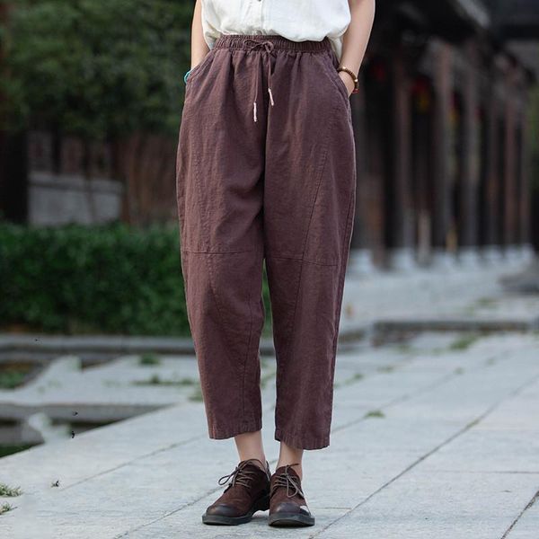 women's pants & capris summer vintage cotton linen women elastic waist solid color patchwork pockets trouser casual harem, Black;white
women's pants & capris summer vintage cotton linen women elastic waist solid color patchwork pockets trouser casual harem, Black;white