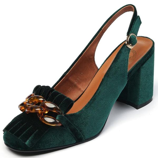 dress shoes women's velvet thick high heel slingback elegant ladies retro pumps chain decoration fringe roud toe evening heels, Black
dress shoes women's velvet thick high heel slingback elegant ladies retro pumps chain decoration fringe roud toe evening heels, Black