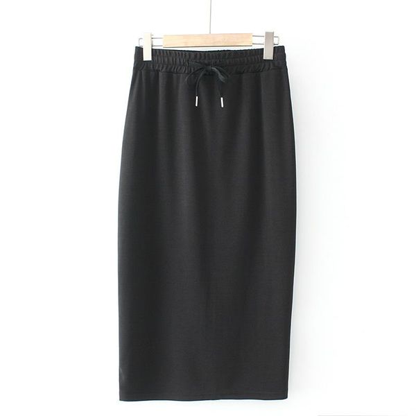 skirts plus size xl-4xl women's long casual solid elastic waist spring summer with back slits, Black
skirts plus size xl-4xl women's long casual solid elastic waist spring summer with back slits, Black