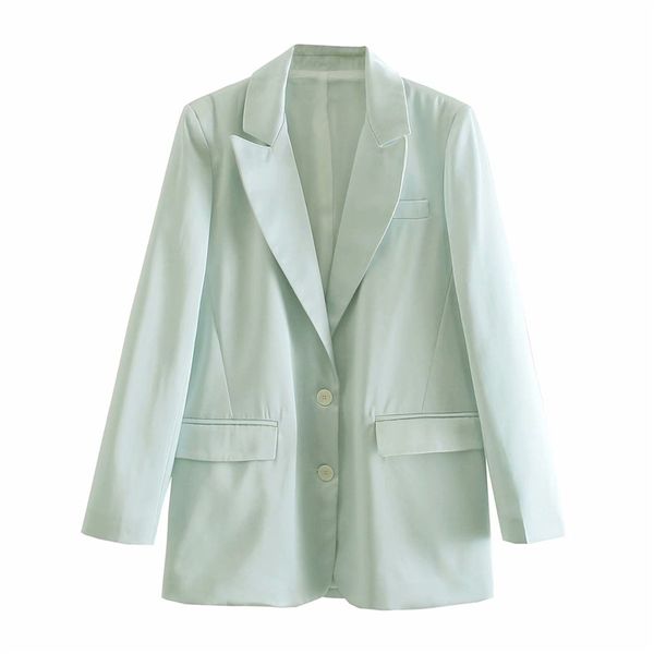 single breasted casual blazer for office lady solid green pockets fashion outwear women vintage chic women's 210430, White;black
single breasted casual blazer for office lady solid green pockets fashion outwear women vintage chic women's 210430, White;black