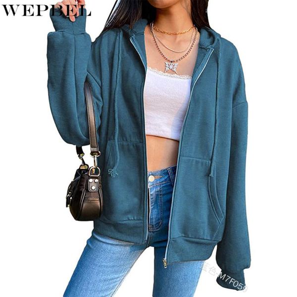 women's jackets wepbel loose solid color coat casual zipped sports spring autumn long sleeve pocket hooded cardigan, Black;brown
women's jackets wepbel loose solid color coat casual zipped sports spring autumn long sleeve pocket hooded cardigan, Black;brown