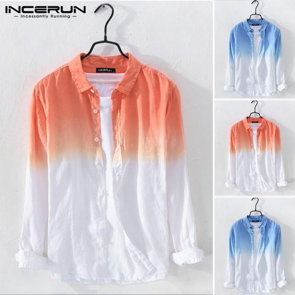 men's casual shirts 2021 men brand shirt hanging dyed gradient cotton button up stylish long sleeve streetwear camisa incerun, White;black
men's casual shirts 2021 men brand shirt hanging dyed gradient cotton button up stylish long sleeve streetwear camisa incerun, White;black