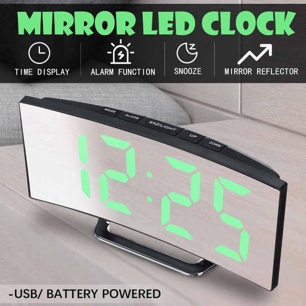 other clocks & accessories led alarm clock large screen mirror digital snooze night temperature display 5 mode table battery usb charging
other clocks & accessories led alarm clock large screen mirror digital snooze night temperature display 5 mode table battery usb charging
