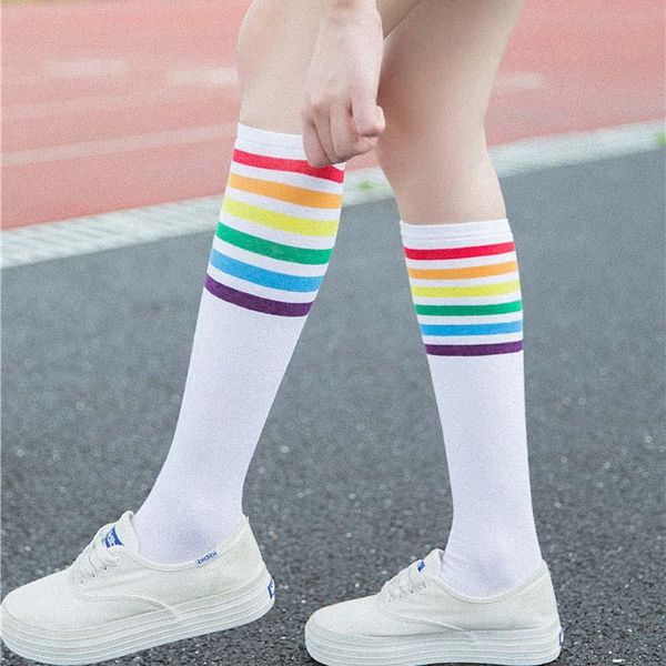 socks & hosiery rainbow women knee cotton striped long calcetines korean style kawaii cute fun 1 pair medias, Black;white
socks & hosiery rainbow women knee cotton striped long calcetines korean style kawaii cute fun 1 pair medias, Black;white