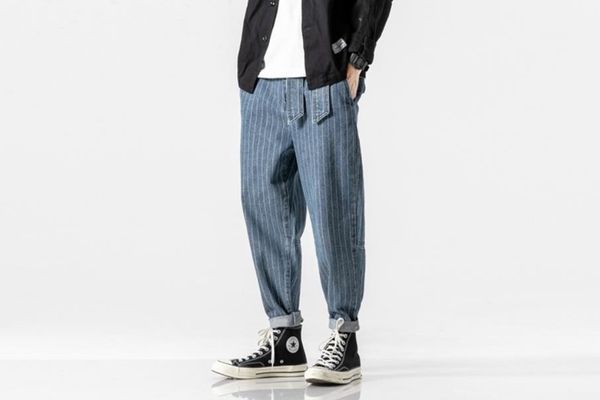 mrgb men's 2021 streetwear jeans loose denim pants with belt men spring striped oversize harem male fashion pockets, Blue
mrgb men's 2021 streetwear jeans loose denim pants with belt men spring striped oversize harem male fashion pockets, Blue