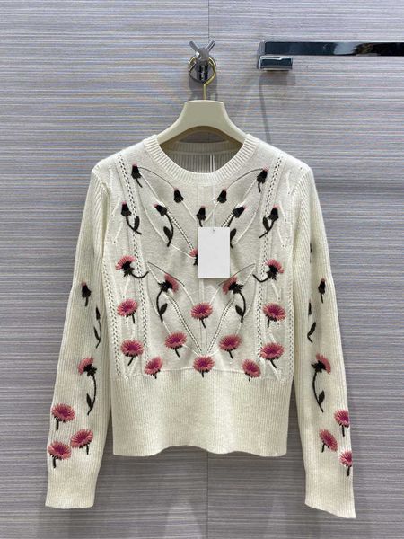 women's sweaters cashmere sweater floral embroidered shirt high-end autumn feminine brand casual niche hollow blouses out upper shirts, White;black
women's sweaters cashmere sweater floral embroidered shirt high-end autumn feminine brand casual niche hollow blouses out upper shirts, White;black