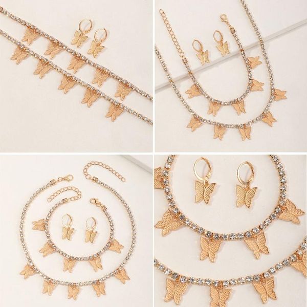 chains elegant shiny butterfly jewelry set crystal pendant necklace earrings bracelet glinting charm zircon, Silver
chains elegant shiny butterfly jewelry set crystal pendant necklace earrings bracelet glinting charm zircon, Silver