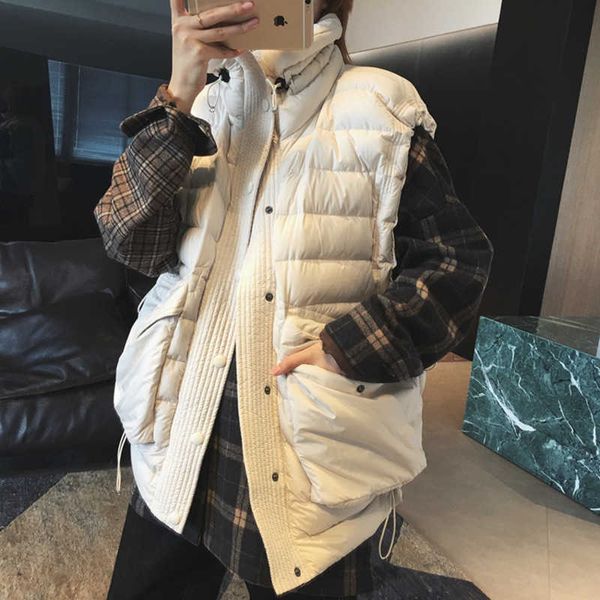 21ss brand white duck bread jacket warm down sleeveless vest women winter new short women's solid coat, Black
21ss brand white duck bread jacket warm down sleeveless vest women winter new short women's solid coat, Black