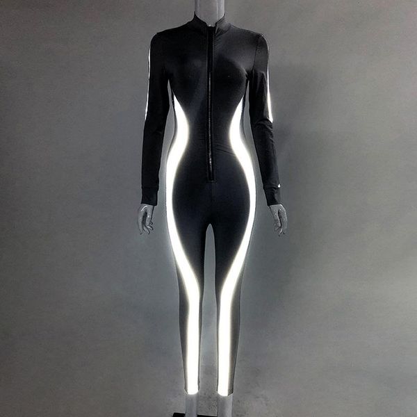 women's jumpsuits & rompers 2021 reflective for women jumpsuit fall overall black high waist long sleeve fit slim fashion girls, Black;white
women's jumpsuits & rompers 2021 reflective for women jumpsuit fall overall black high waist long sleeve fit slim fashion girls, Black;white