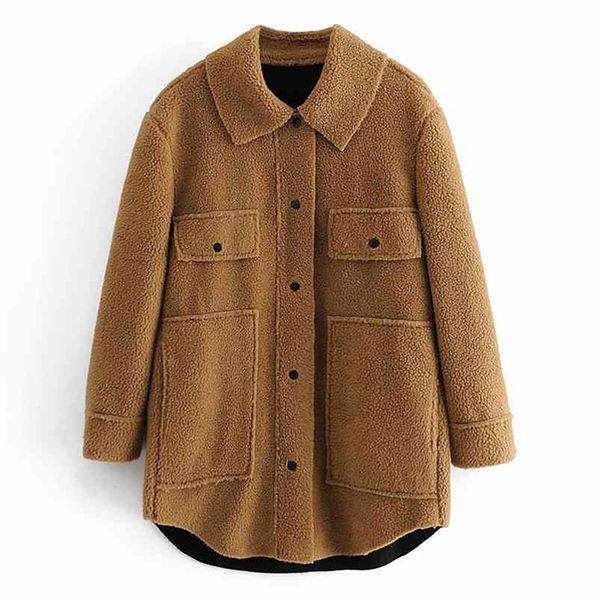 women autumn winter fleece jackets coats long sleeve single breasted female fashion street loose shirts outerwear dw89141 210513, Black;brown
women autumn winter fleece jackets coats long sleeve single breasted female fashion street loose shirts outerwear dw89141 210513, Black;brown