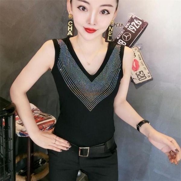 women's tanks & camis women tank drill camisole ladies vest wear slim bottoming shirt sleeveless v-neck female out streetwear, White
women's tanks & camis women tank drill camisole ladies vest wear slim bottoming shirt sleeveless v-neck female out streetwear, White