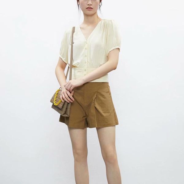 fashion women summer cotton linen blouse short sleeve solid color v neck pleated shirt street wear office women's blouses & shirts, White
fashion women summer cotton linen blouse short sleeve solid color v neck pleated shirt street wear office women's blouses & shirts, White