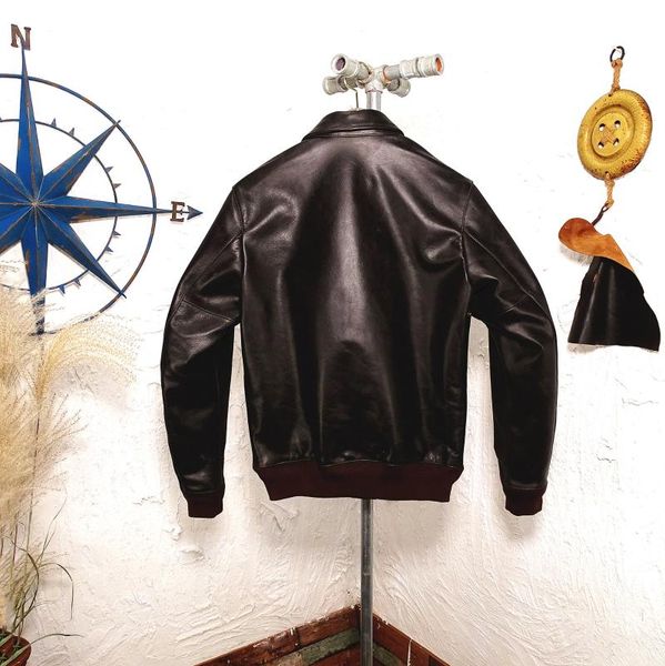 men's leather & faux 2021 dark brown military style a2 pilot jacket plus size 4xl genuine natural cowhide autumn usaf aviation coat, Black
men's leather & faux 2021 dark brown military style a2 pilot jacket plus size 4xl genuine natural cowhide autumn usaf aviation coat, Black