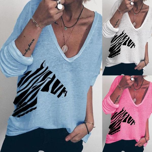 women casual autumn long sleeve zebra print loose t-shirt blouse streetwear women's blouses & shirts, White
women casual autumn long sleeve zebra print loose t-shirt blouse streetwear women's blouses & shirts, White