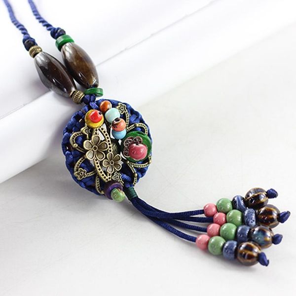 pendant necklaces ethnic style women long sweater chain beautiful colorful ceramic beads tassel pendants necklace female jewelry accessories, Silver
pendant necklaces ethnic style women long sweater chain beautiful colorful ceramic beads tassel pendants necklace female jewelry accessories, Silver