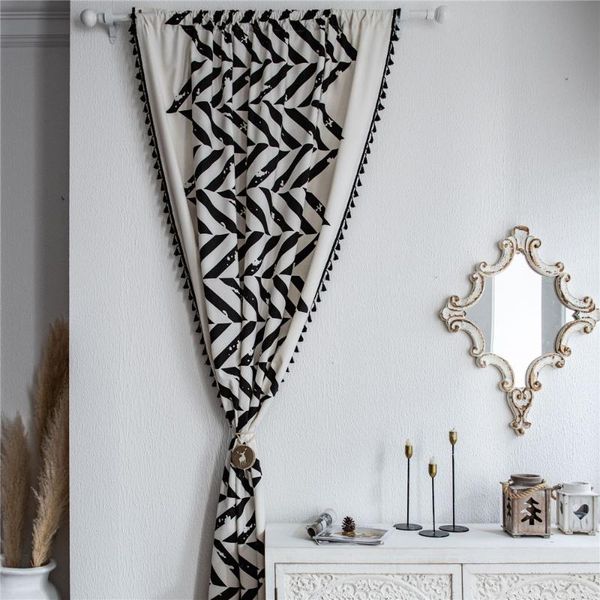 1.5m width cotton linen printed black geometric curtain semi-blackout kitchen bay window & drapes
1.5m width cotton linen printed black geometric curtain semi-blackout kitchen bay window & drapes