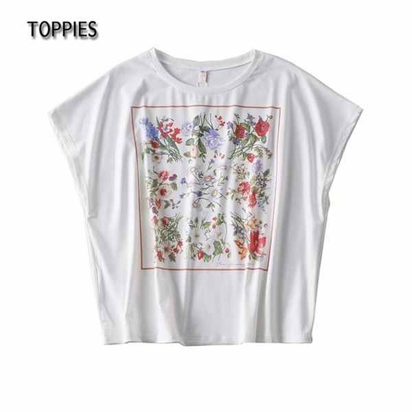 fashion wide shoulder t-shirts floral printing summer woman short sleeve white cotton 210421
fashion wide shoulder t-shirts floral printing summer woman short sleeve white cotton 210421