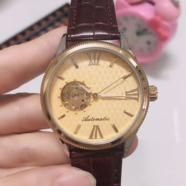 three stitches automatic mechanical watch fashion watches mens sport watch leather belt omg wristwatches orologio di lusso, Slivery;brown
three stitches automatic mechanical watch fashion watches mens sport watch leather belt omg wristwatches orologio di lusso, Slivery;brown