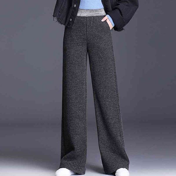 Knitted Wide Leg Pants Women Autumn Winter Long Trousers Plus Size High Waist Loose Women Pants Casual Outwear Straight, Black;white 
Knitted Wide Leg Pants Women Autumn Winter Long Trousers Plus Size High Waist Loose Women Pants Casual Outwear Straight, Black;white
