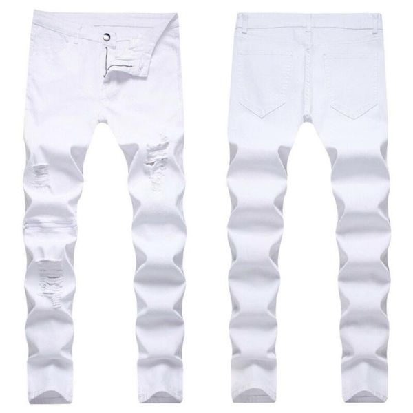 men's jeans men elastic waist casual destroyed jogging trousers skinny joggers pants bottoms, Blue
men's jeans men elastic waist casual destroyed jogging trousers skinny joggers pants bottoms, Blue