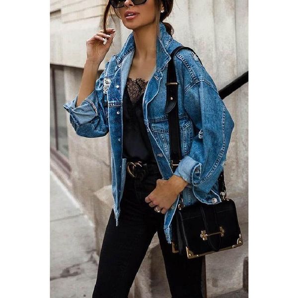 women's jackets women loose ripped denim jacket ladies fashion coat streetwear hole boyfriend style jeans long sleeve autumn outwear, Black;brown
women's jackets women loose ripped denim jacket ladies fashion coat streetwear hole boyfriend style jeans long sleeve autumn outwear, Black;brown