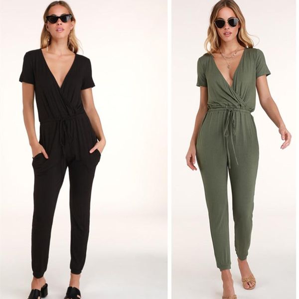 women's jumpsuits & rompers summer casual clothes outfits women jumpsuit short sleeve v neck solid long romper one piece playsuit overa, Black;white
women's jumpsuits & rompers summer casual clothes outfits women jumpsuit short sleeve v neck solid long romper one piece playsuit overa, Black;white