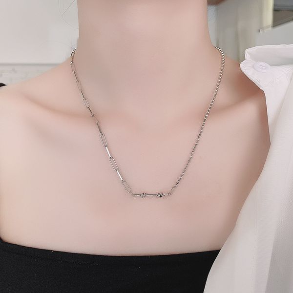 chaosheng s925 sterling silver round bead one word knot necklace simple and handsome hip-hop design niche temperament clavicle chain female
chaosheng s925 sterling silver round bead one word knot necklace simple and handsome hip-hop design niche temperament clavicle chain female
