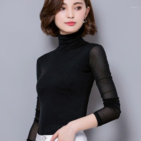 women autumn korean fashion tunic blouse shirts female long sleeve mesh turtleneck solid color a338 women's blouses &, White
women autumn korean fashion tunic blouse shirts female long sleeve mesh turtleneck solid color a338 women's blouses &, White