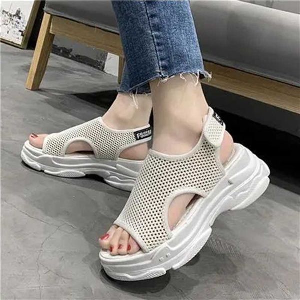 women platform sandals summer mesh breathable slip on casual female open-toe white outdoor beach chunky heighten shoes, Black
women platform sandals summer mesh breathable slip on casual female open-toe white outdoor beach chunky heighten shoes, Black