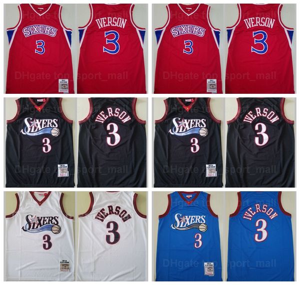 men mitchell and ness basketball allen iverson jersey 3 vintage black white red blue team color breathable pure cotton good quality, Black;red
men mitchell and ness basketball allen iverson jersey 3 vintage black white red blue team color breathable pure cotton good quality, Black;red