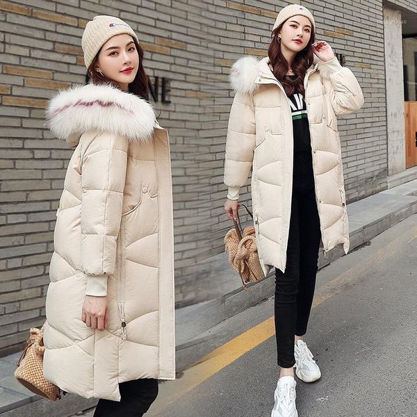& women's down parkas elegant big fur collar long sleeve warm zipper women jacket office lady 2021 fashion winter hooded coat1, Black
& women's down parkas elegant big fur collar long sleeve warm zipper women jacket office lady 2021 fashion winter hooded coat1, Black