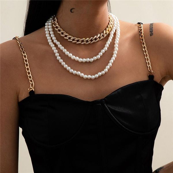 chokers korean version simple multi-layer tassel of female jewelry necklace retro micro-inlaid cuban buckle imitation pearl set, Golden;silver
chokers korean version simple multi-layer tassel of female jewelry necklace retro micro-inlaid cuban buckle imitation pearl set, Golden;silver