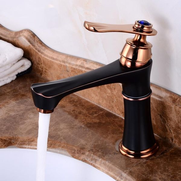 bathroom sink faucets basin single handle black oil/rose gold brass faucet and cold mixer taps lavatory
bathroom sink faucets basin single handle black oil/rose gold brass faucet and cold mixer taps lavatory