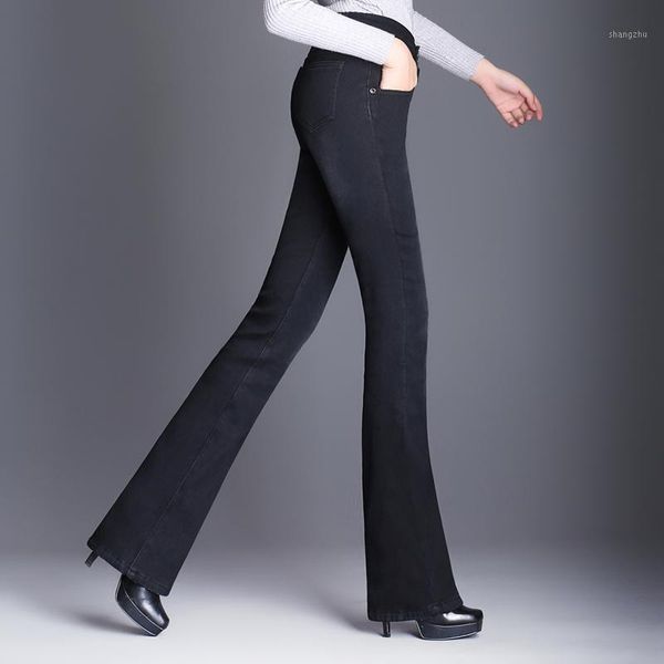 women's jeans fashion winter flare pants for women plus size black blue cotton blend fleece denim casual trousers female hdl0813
women's jeans fashion winter flare pants for women plus size black blue cotton blend fleece denim casual trousers female hdl0813