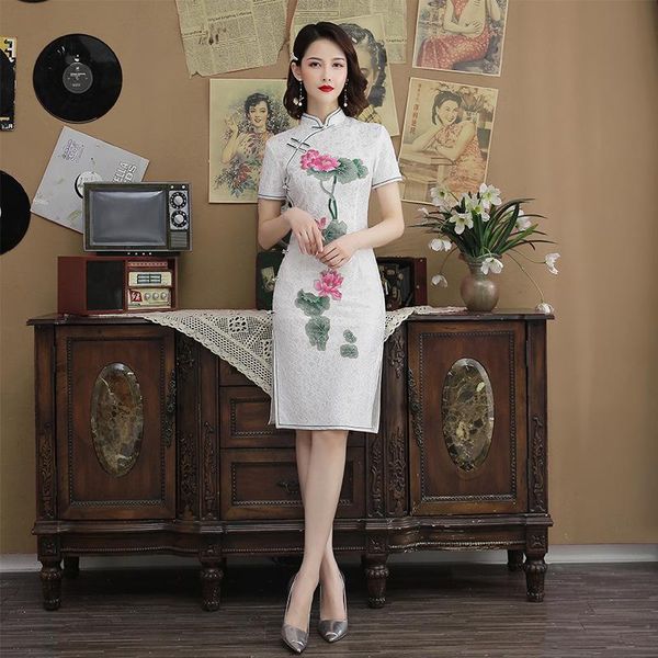 lace embroider women cheongsam dress vintage chinese style party evening oriental womens elegant qipao vestido ethnic clothing, Red
lace embroider women cheongsam dress vintage chinese style party evening oriental womens elegant qipao vestido ethnic clothing, Red