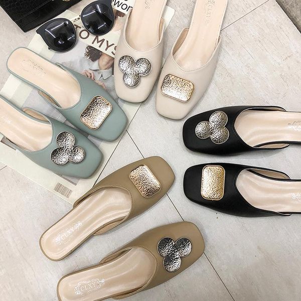 slippers 2021 wild models square head half women spring and summer baotou shallow mouth lazy flat, Black
slippers 2021 wild models square head half women spring and summer baotou shallow mouth lazy flat, Black