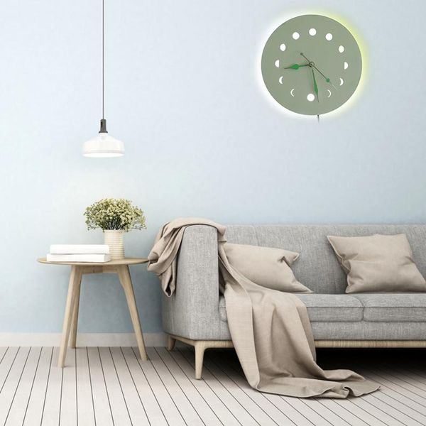 creatives r eclipse wall clock with backlight moon phase wooden mute for home vj-drop clocks
creatives r eclipse wall clock with backlight moon phase wooden mute for home vj-drop clocks