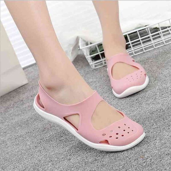 sandals women's fashions outdoors casual sandals summer feminine jelly shoes hollow women's out crocheted flat ladies' 6lk2, Black