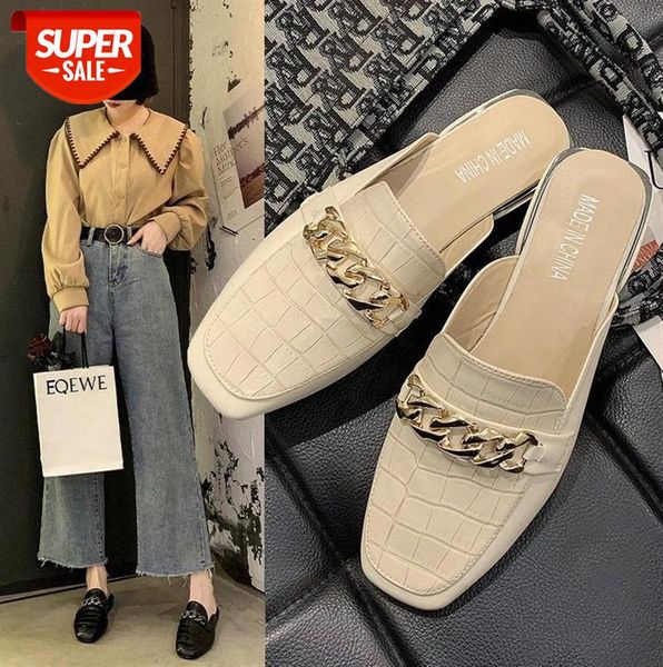 muller shoes women baotou half slippers metal chain decoration square toe large size 41-43 low heel #dd6u, Black
muller shoes women baotou half slippers metal chain decoration square toe large size 41-43 low heel #dd6u, Black