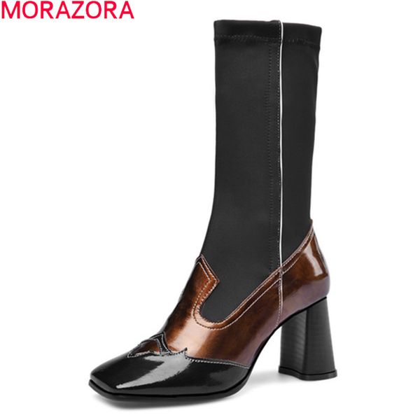 morazora arrival fashion mid calf boots genuine leather boots high heels square toe mixed colors women boots 210506, Black
morazora arrival fashion mid calf boots genuine leather boots high heels square toe mixed colors women boots 210506, Black