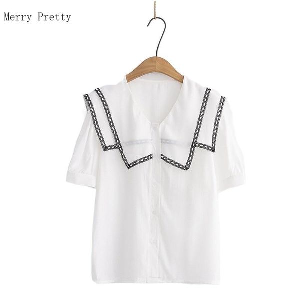 women's blouses & shirts chiffon single-breasted casual women 2021 summer short sleeve lace patchwork sweet style ladeis basic, White
women's blouses & shirts chiffon single-breasted casual women 2021 summer short sleeve lace patchwork sweet style ladeis basic, White