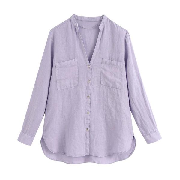 women loose pockets design linen blouses fashion long sleeve asymmetry female shirts blusas casual violet chic women's &, White
women loose pockets design linen blouses fashion long sleeve asymmetry female shirts blusas casual violet chic women's &, White
